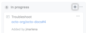 Icono de adición en el encabezado de la columna
