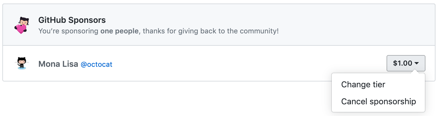 Change tier button