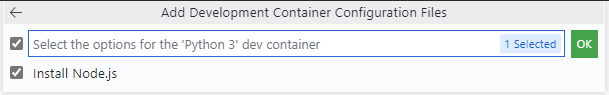 Add Node.js selection