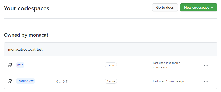 Name of codespace
