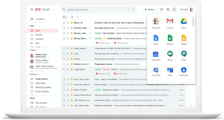 Computer with Gmail UI