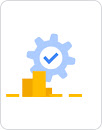 Conceptual thumbnail of a gear with a checkmark in it hovering over buildings