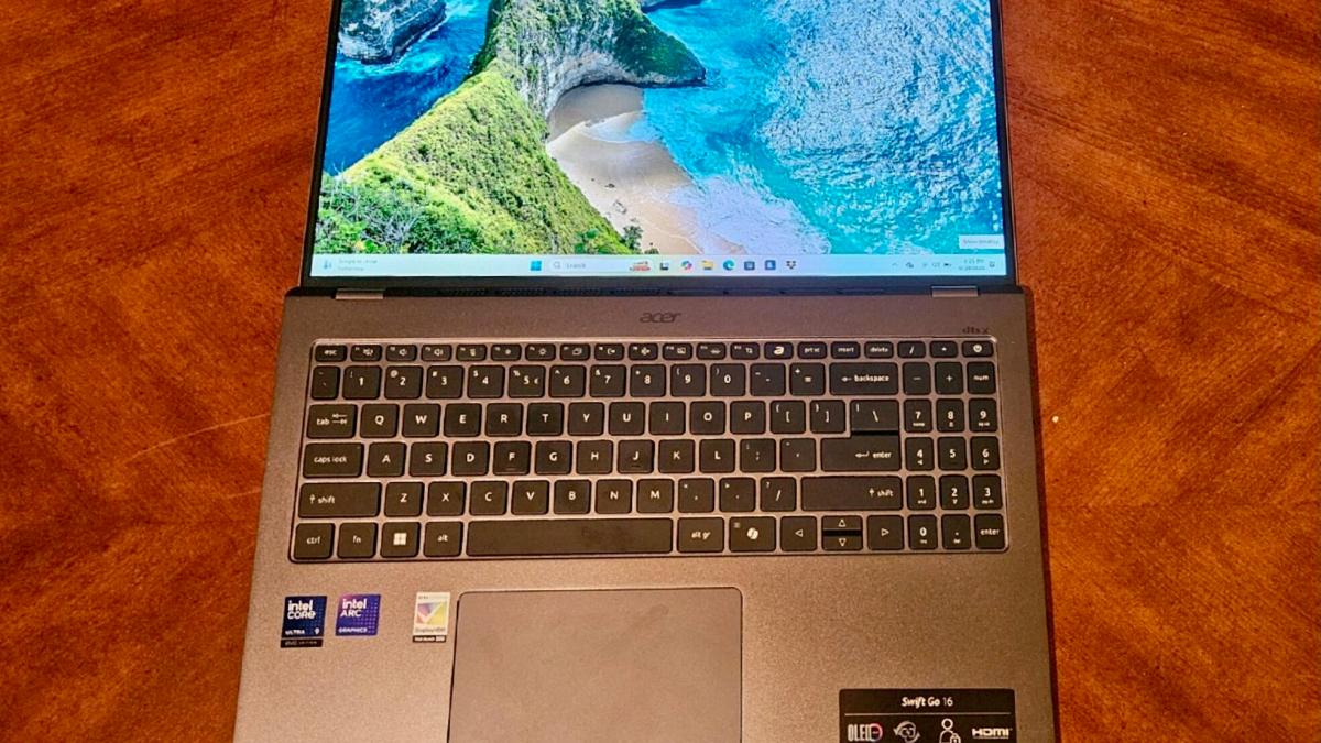 Acer Swift Go 16 lying flat
