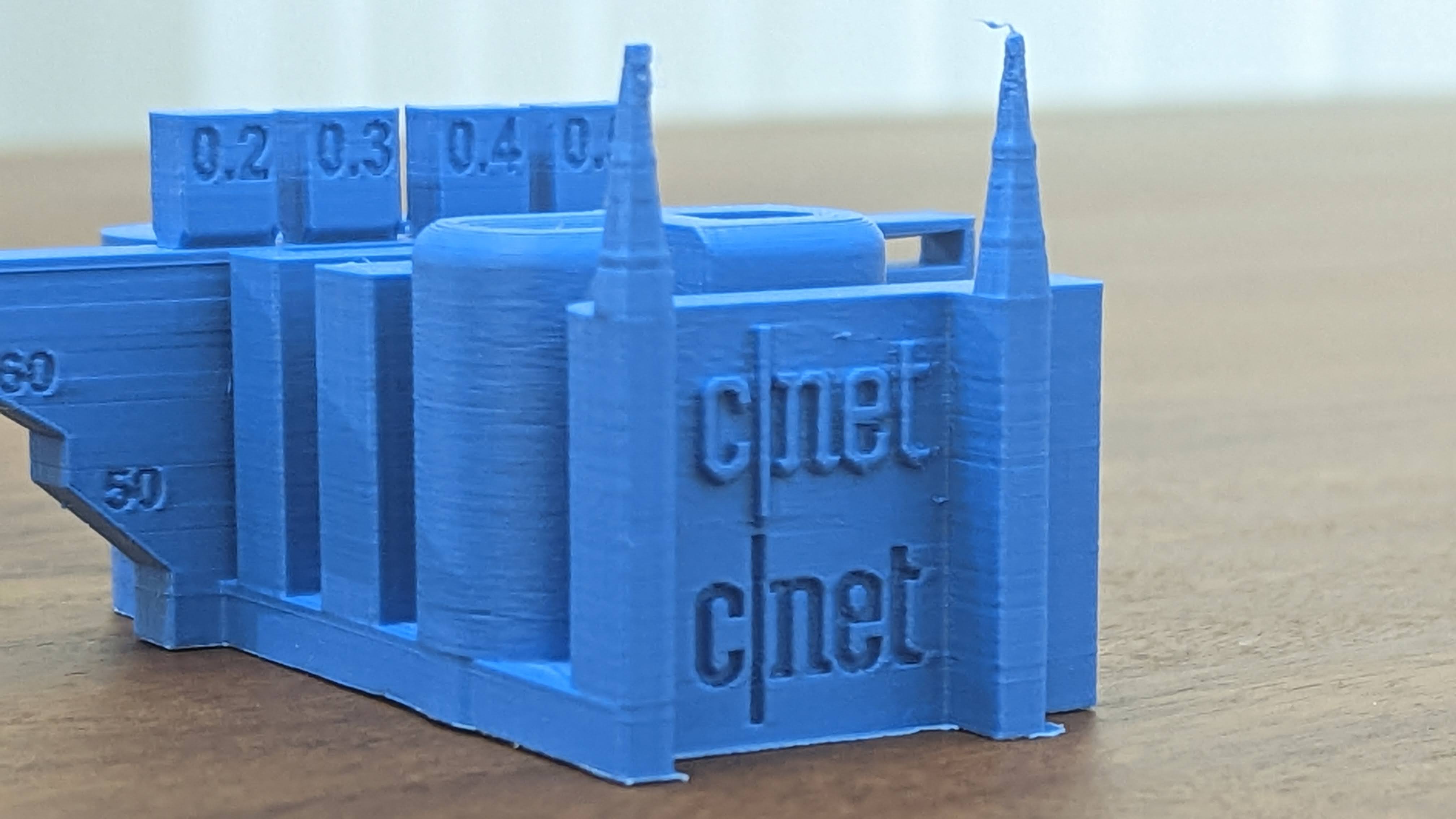 A close up of the CNET test print