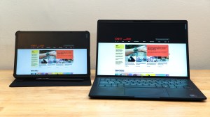 The TCL Nxtpaper 11 Gen 2 and a Windows laptop both showing the CNET website.