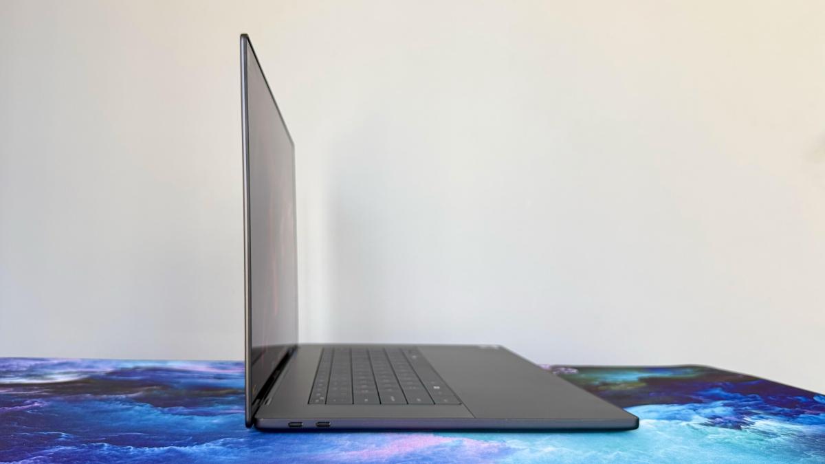 Dell XPS 16 laptop in profile