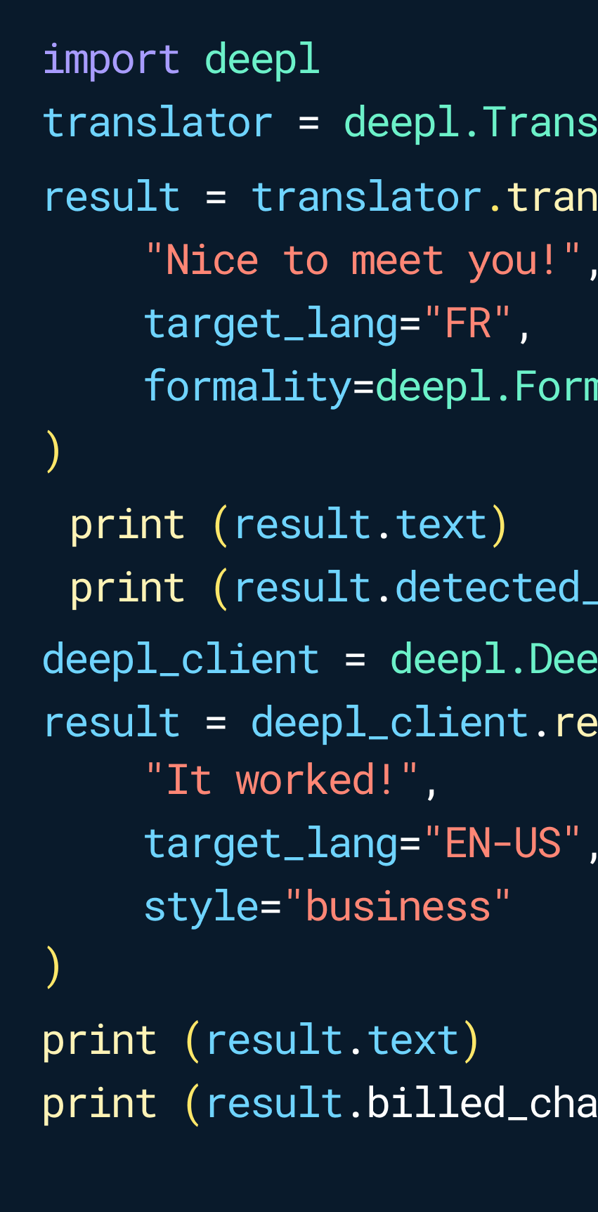 Пример кода API