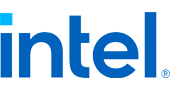 Intel logo in blue color with a small circle at the end of the letter "l".