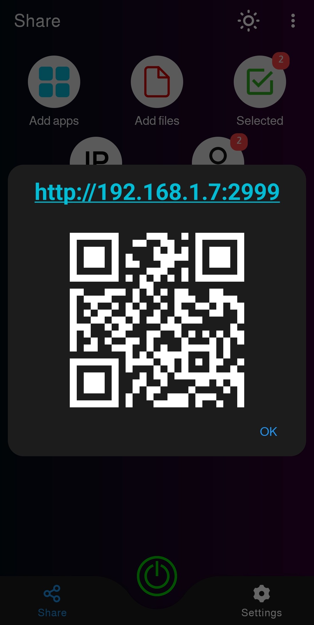 App screen shot