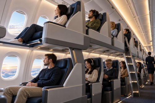 These Double-Decker Airplane Seats Are Going Viral. Travelers Are Horrified.