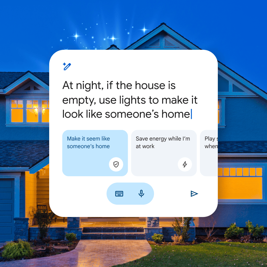 Image of a home automation on the Google home app