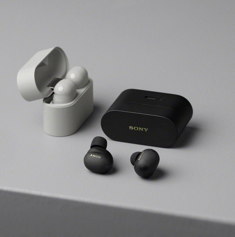 The Sony WF-1000XM6 earbuds in both black and grey.